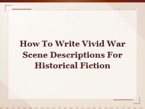 Writing Vivid War Scenes in Historical Fiction: Techniques From Famous Battle Descriptions